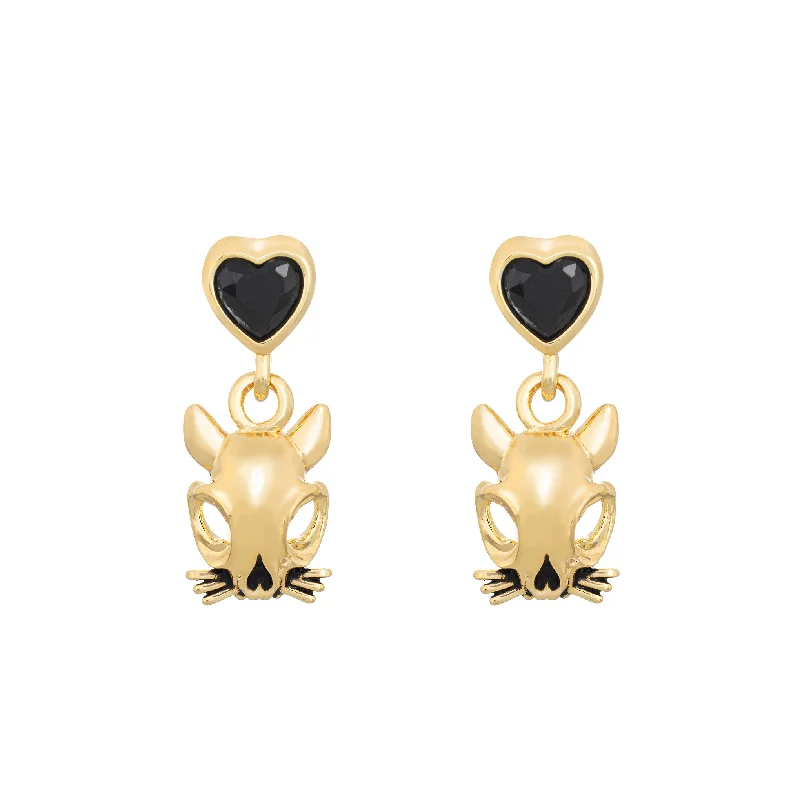 fun statement earrings for playful style -Cat Skull Earrings