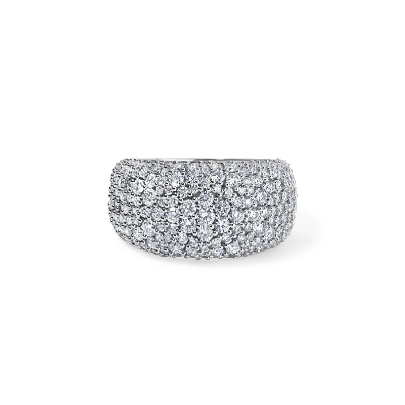 two-tone wedding bands for men-Chunky Diamond Pave Stack Ring