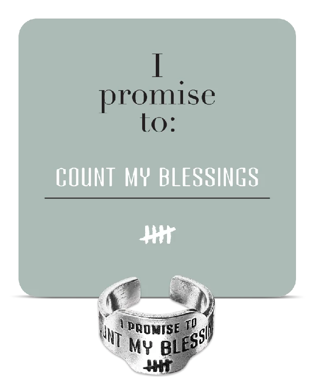 engagement rings with rose gold bands-Count My Blessings Promise Ring