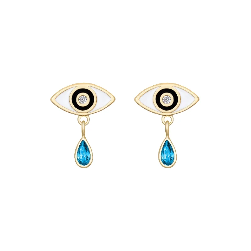 geometric stud earrings for modern fashion -Cry Baby Studs