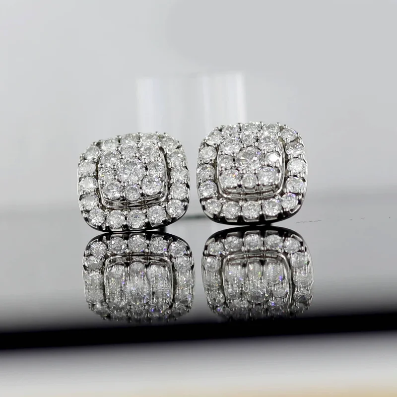 modern geometric earrings for contemporary style -9 k Gold Diamond Stud Earring for Her