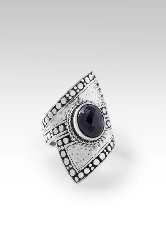 sapphire diamond wedding rings-Display of Strength Ring II™ in Black Spinel