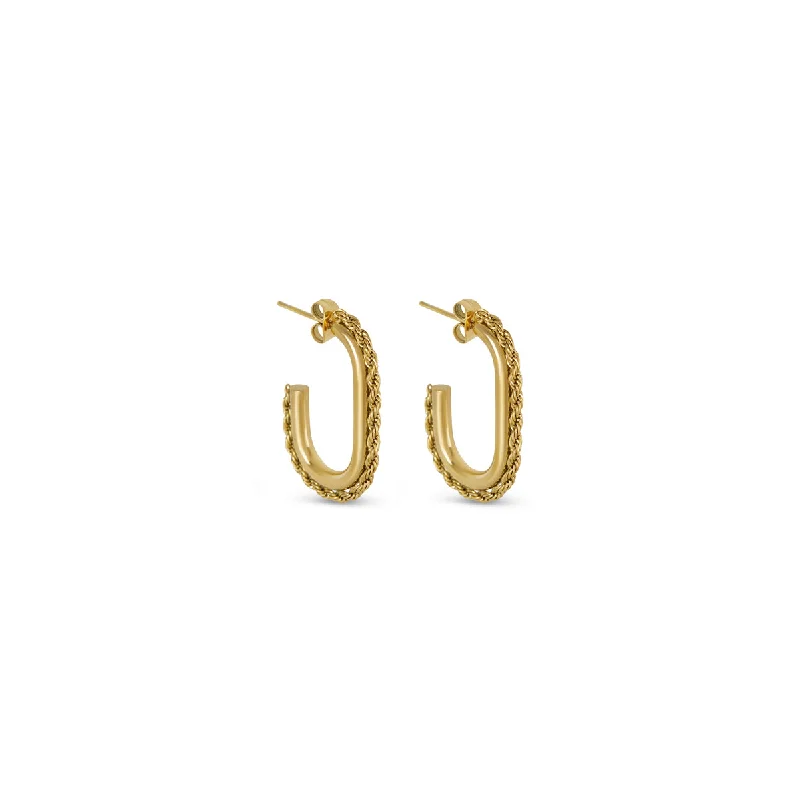 playful geometric earrings for unique style -Ariana Hoop Earrings - Gold