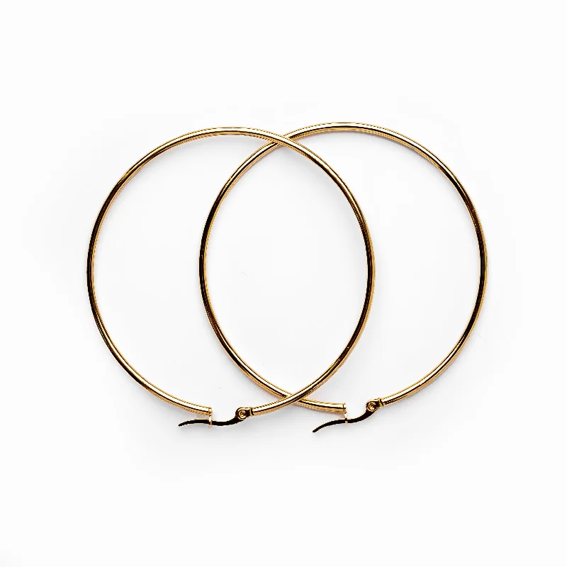 bold silver earrings for contemporary style -Hoop Earrings - Gold