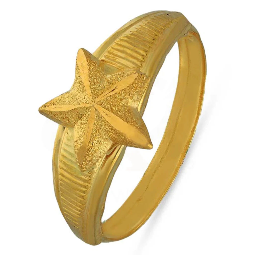 custom wedding bands for men with engravings-Gold Star Ring 18KT - FKJRN1271