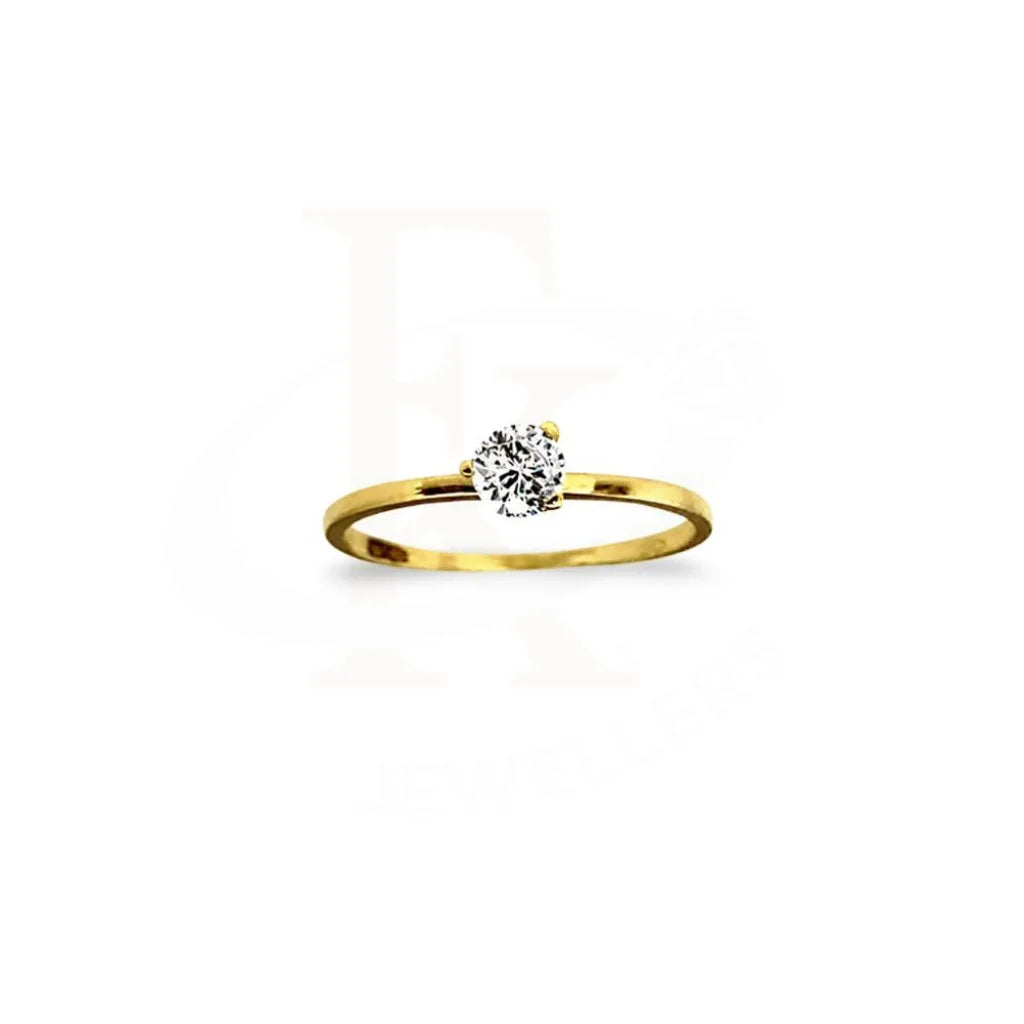 affordable engagement rings with sapphires-Gold Solitaire Ring 18KT - FKJRN1318