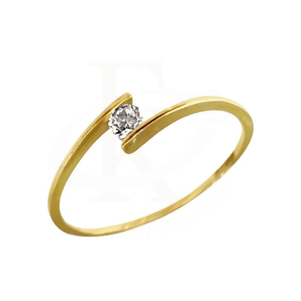 trendy gold wedding rings-Gold Ring 18KT - FKJRN1444