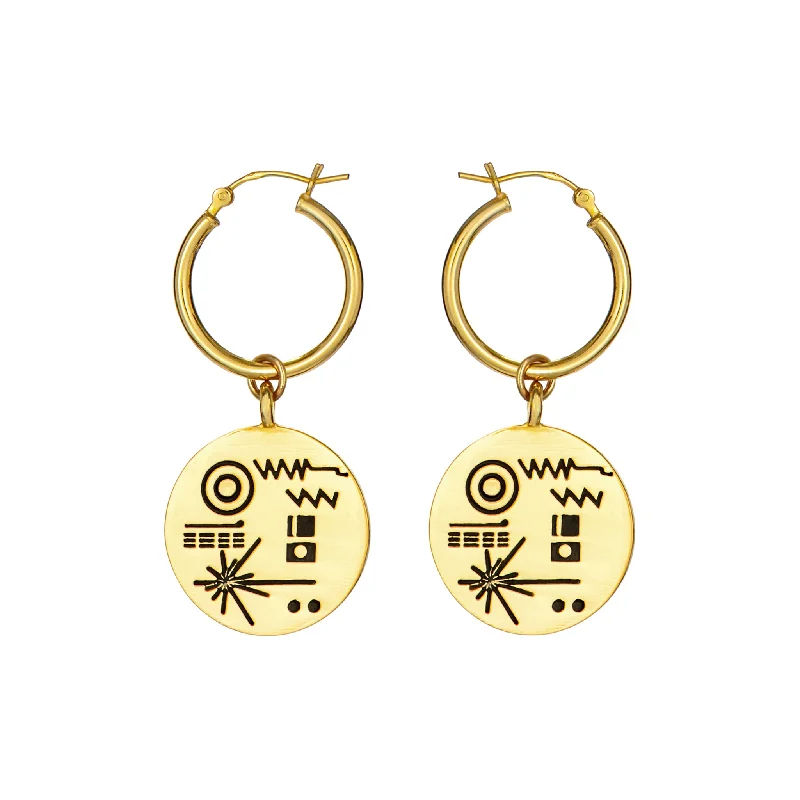 lightweight tassel earrings for summer outfits -Golden Record Earrings