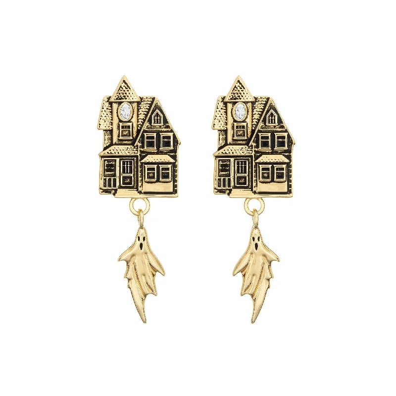 unique gemstone earrings for special occasions -Haunted House Earrings