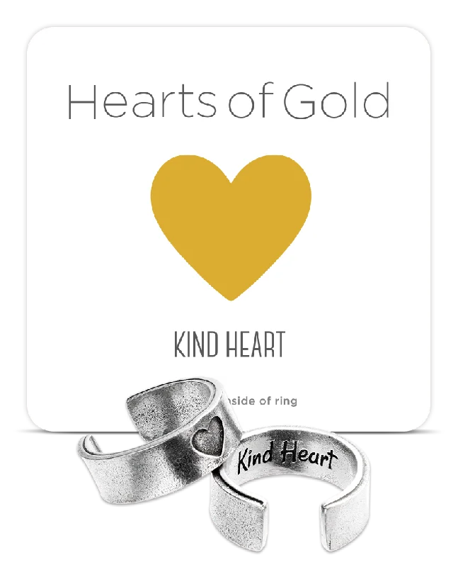 unique rings with diamonds for women-"Hearts of Gold" KIND Heart