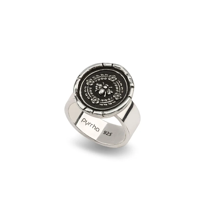 stackable diamond rings for men-Honeybee Talisman Ring