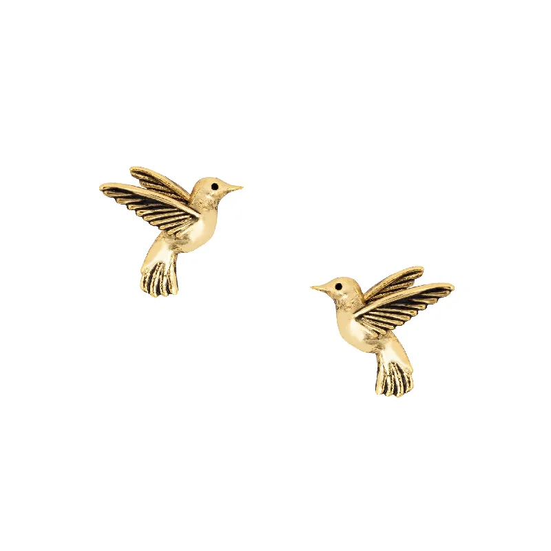 gold ear cuffs for chic edge -Hummingbird Studs