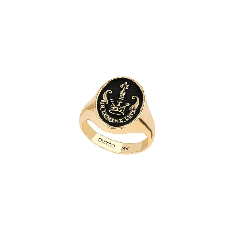 custom sapphire engagement rings-Inspiration 14K Gold Signet Ring