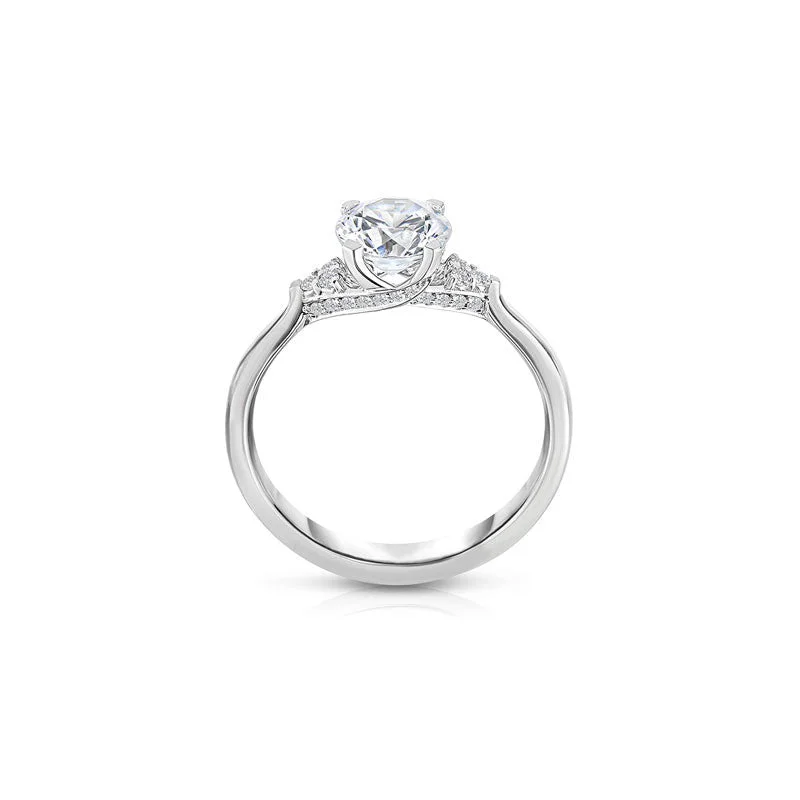 wedding bands with initials-Dalkeith Round Brilliant Cut Diamond Engagement Ring