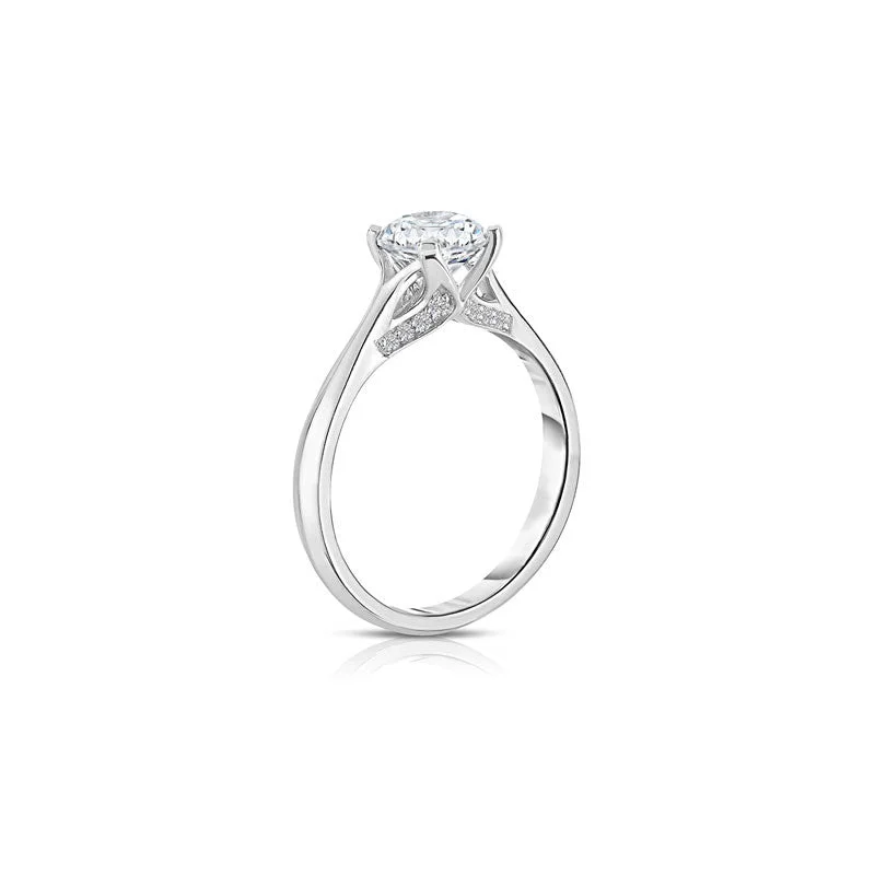 modern engagement rings for women with diamonds-Glenrothes Round Brilliant Diamond Engagement Ring