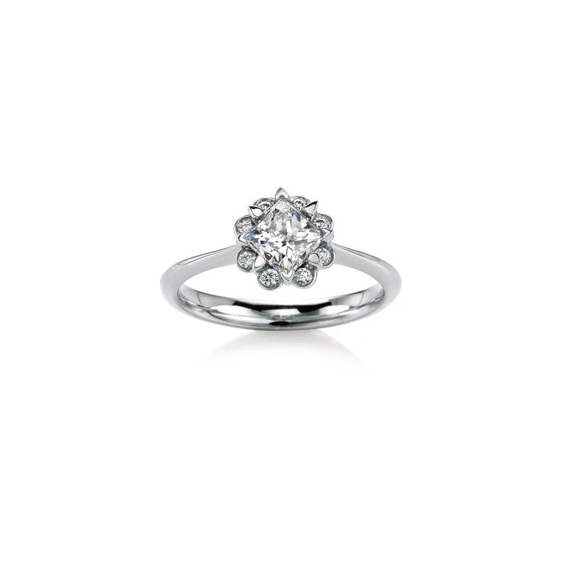 unique engagement rings with custom designs-Heather Solitaire Princess-Cut Diamond Engagement Ring