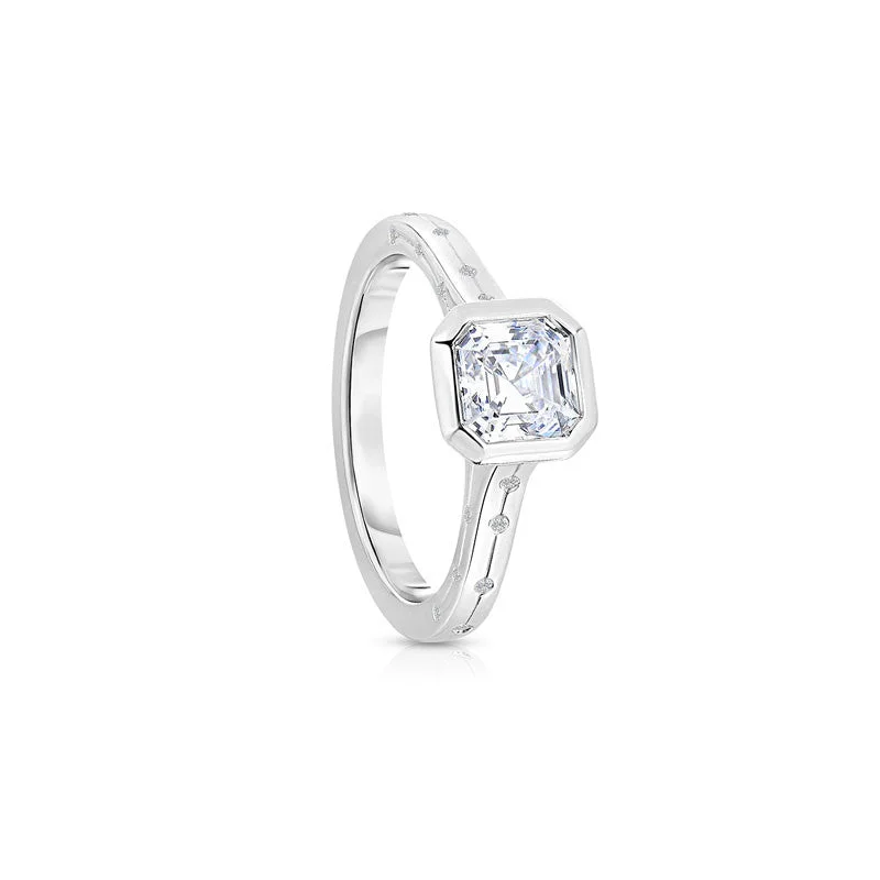 engagement rings with unique designs-Kinross Square Cut Diamond Engagement Ring