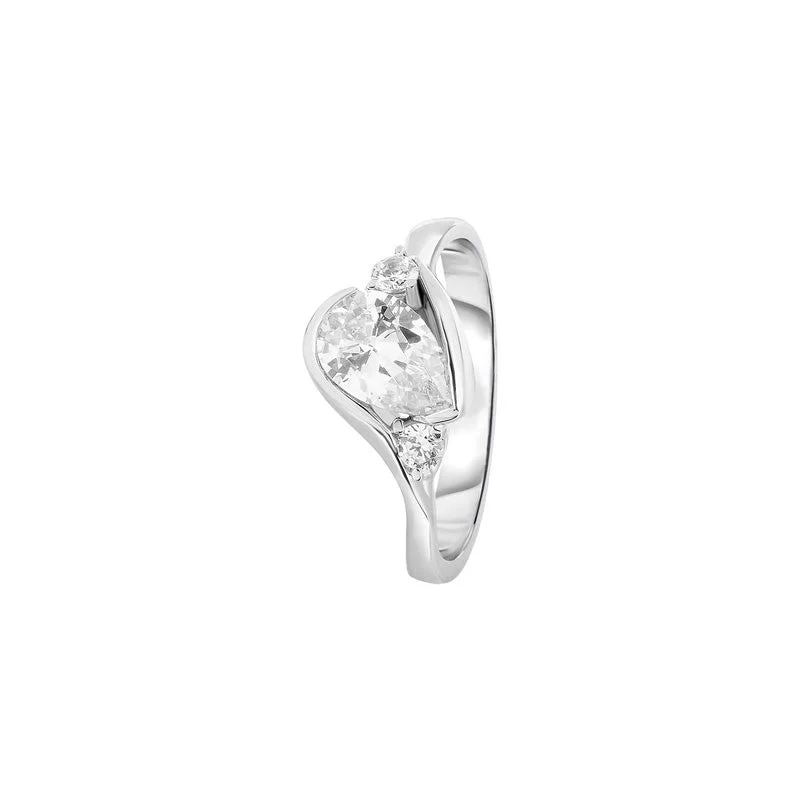 stackable engagement rings for women-Larkhall Pear Brilliant Diamond Engagement Ring