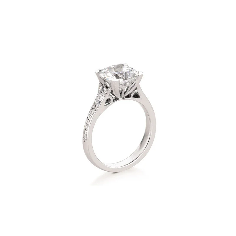 engagement rings with gold and diamonds-Sollas Cushion Brilliant Diamond Engagement Ring