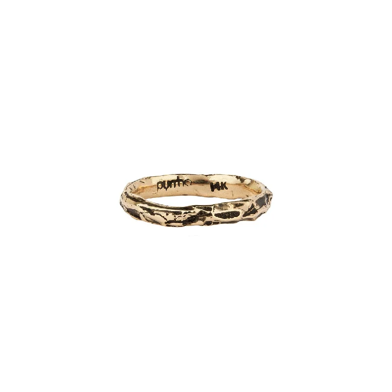 diamond engagement rings with gold bands-Narrow 14K Gold Band Ring