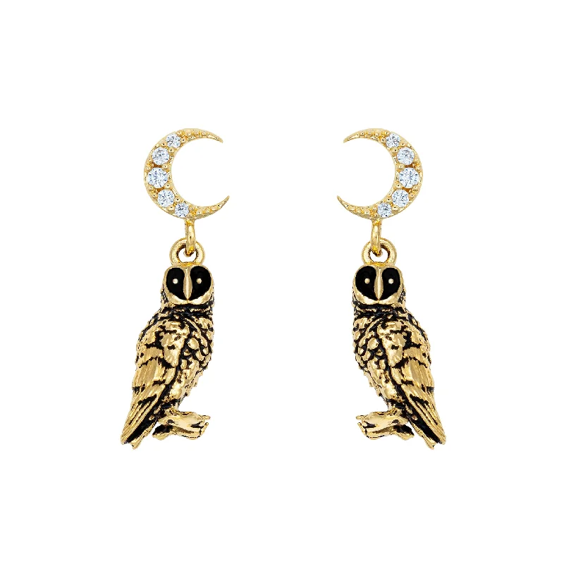 trendy star earrings for celestial charm -Night Owl Earrings