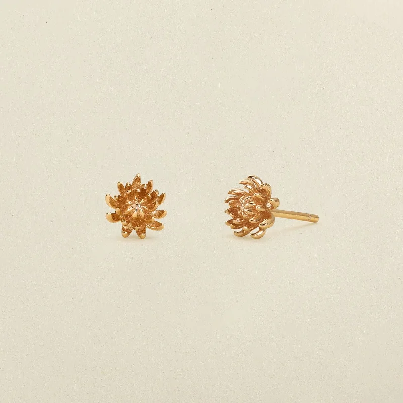 delicate silver earrings for daily outfits -November Birth Flower Stud Earrings | Final Sale