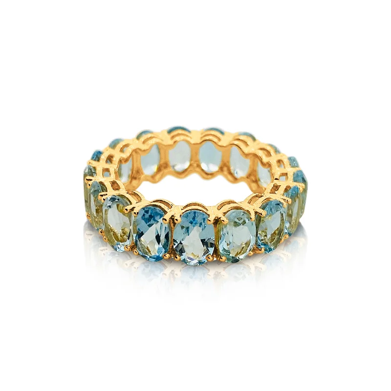 unique wedding rings with birthstones-Gemstone Oval Ring In 18K Yellow Gold