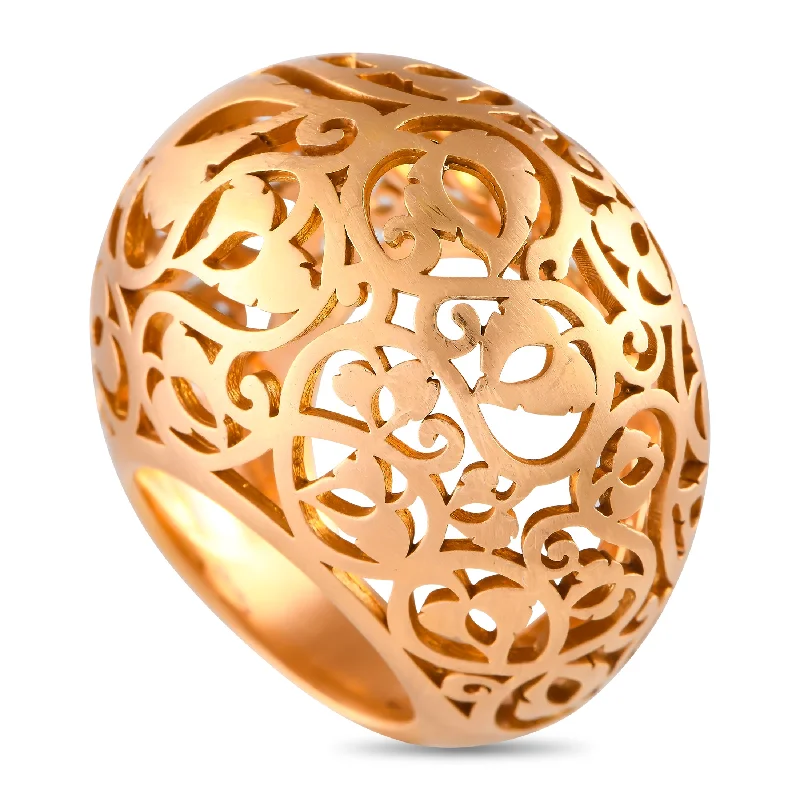 custom rings for men with gemstones-Pomellato Arabesque 18K Rose Gold Ring PO09-102124