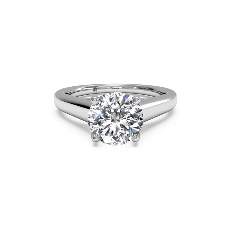 elegant promise rings for couples-Solitaire Round Brilliant Diamond Engagement Ring