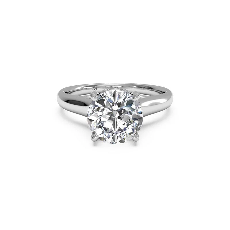 affordable custom engagement rings-Solitaire Surprise Diamond Round Diamond Engagement Ring