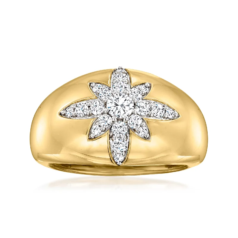 best engagement rings under 1000-Ross-Simons Diamond North Star Ring in 14kt Yellow Gold