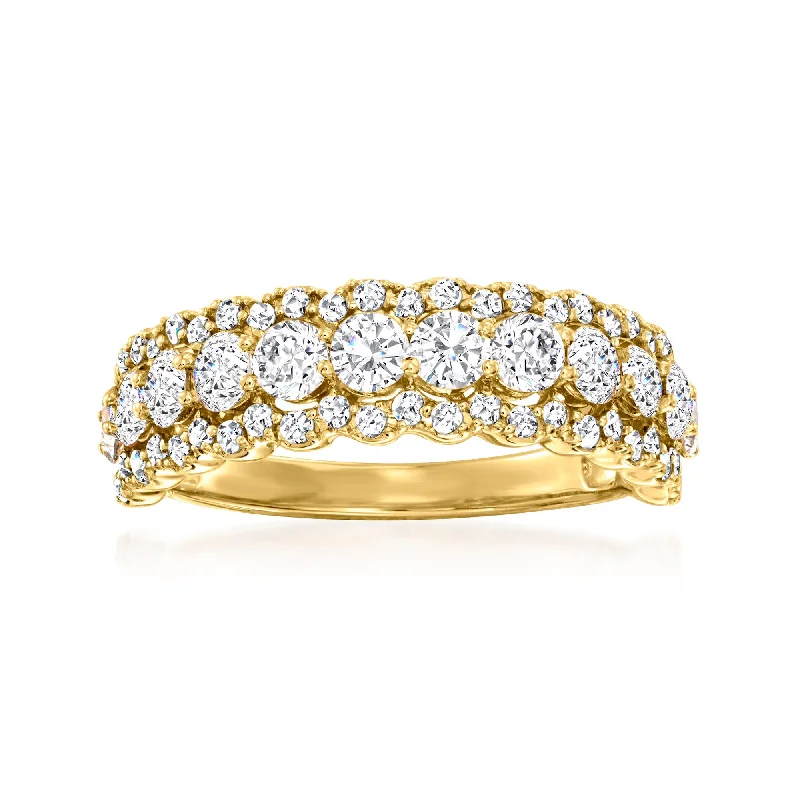 wedding rings with mixed gemstones-Ross-Simons Diamond Ring in 14kt Yellow Gold