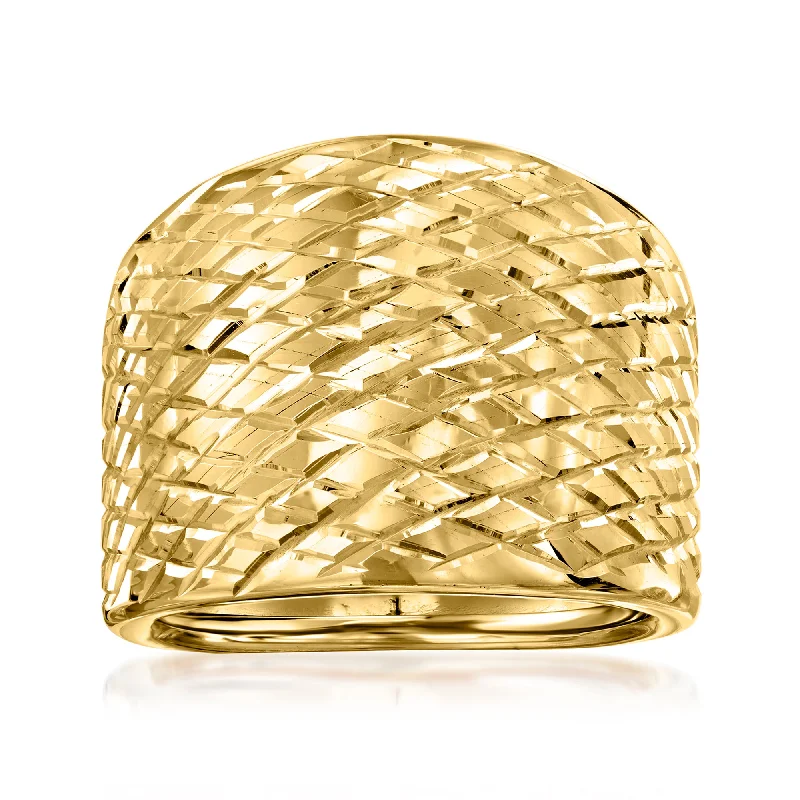 affordable engagement rings for men with diamonds-Ross-Simons Italian 14kt Yellow Gold Dome Ring