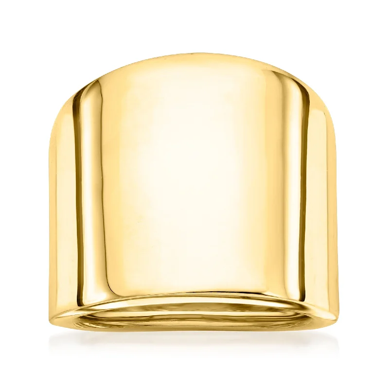 best wedding rings for women-Ross-Simons Italian 14kt Yellow Gold Wide Polished Ring