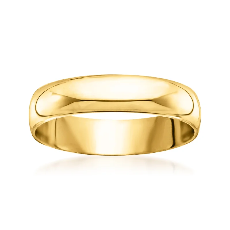 wedding bands with sapphire stones for men-Ross-Simons Men's 5mm 14kt Yellow Gold Wedding Ring