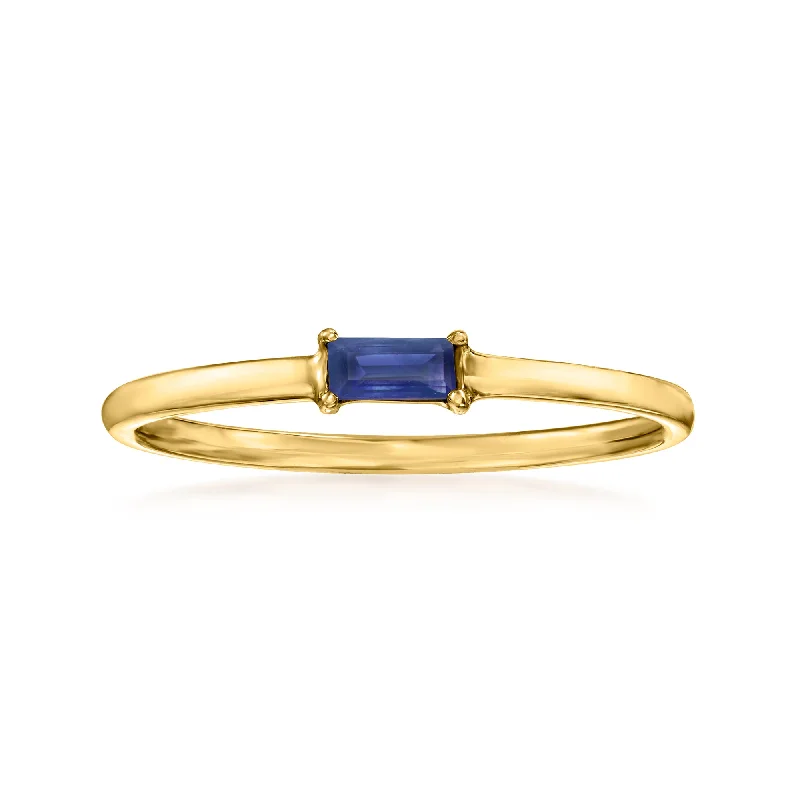 elegant wedding bands with diamonds-RS Pure by Ross-Simons Sapphire-Accented Ring in 14kt Yellow Gold