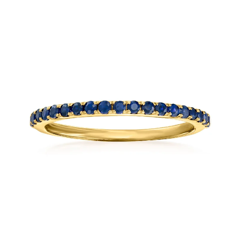 personalized gold rings for men-RS Pure by Ross-Simons Sapphire Ring in 14kt Yellow Gold