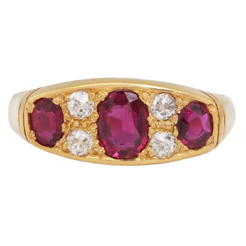 affordable wedding bands with diamonds-Ruby Radiance Half Hoop Ring