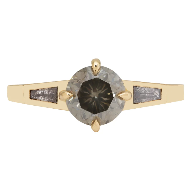 gold rings for women with rubies-Sage Diamond Tapered Ring