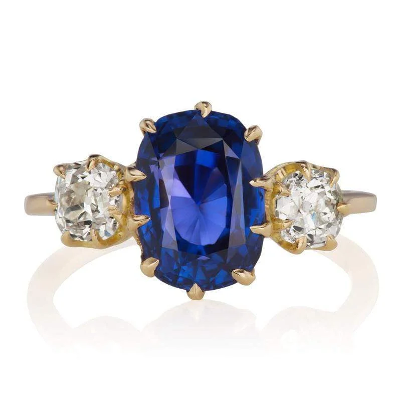 gemstone engagement rings with gold bands-Mallory 3.59