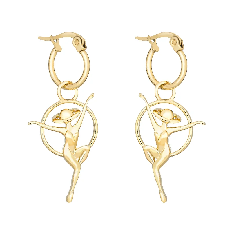 rose gold hoop earrings for trendy looks -Saturn Dancer Earrings