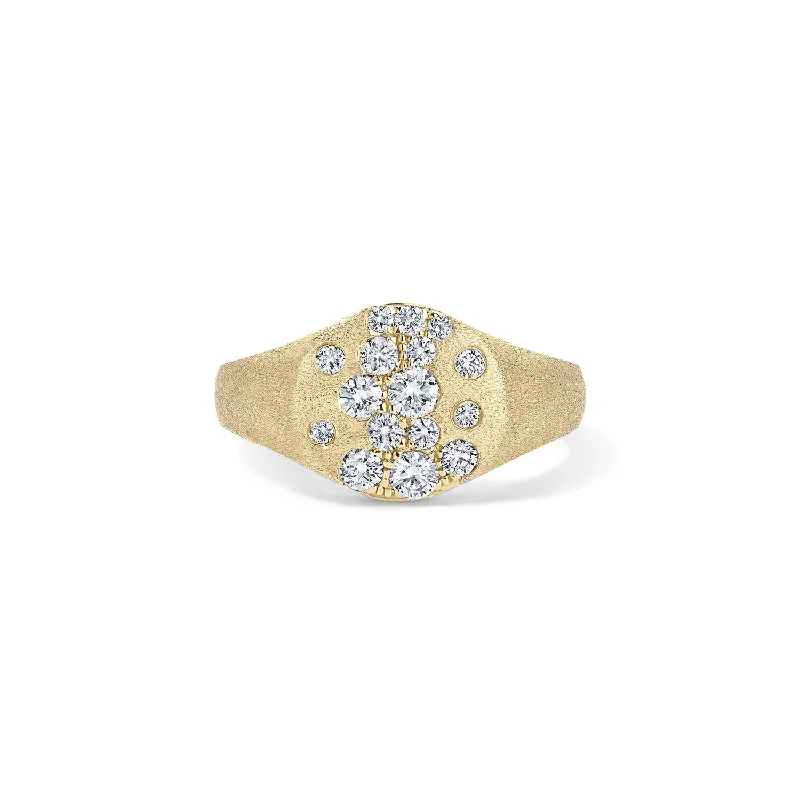 luxury engagement rings for women-Scattered Diamond Pinky Ring