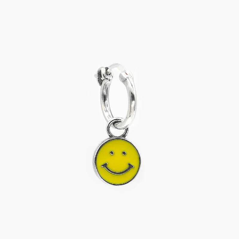 custom name earrings for personalized gifts -Smiley Sterling Silver Earring