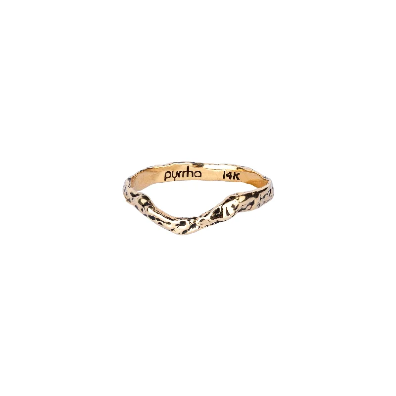 custom wedding bands for men with engravings-Solitaire 14K Gold Partner Ring