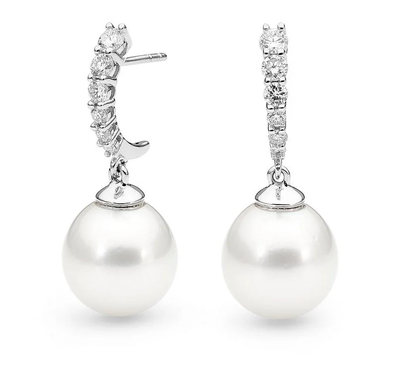 elegant teardrop earrings for refined style -South sea pearl and diamond classical drop earrings