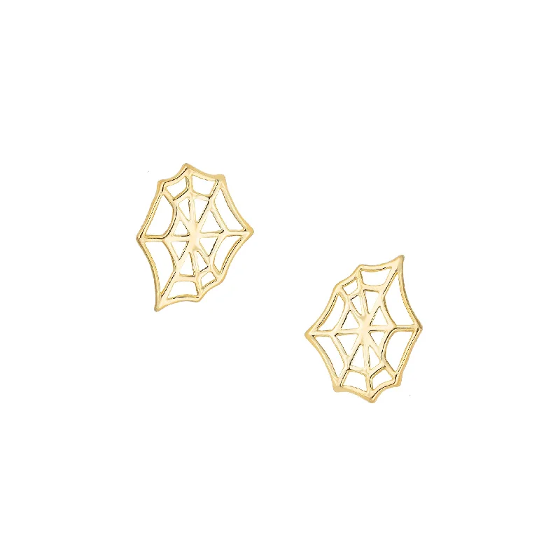 bold hoop earrings for everyday fashion -Spiderweb Studs