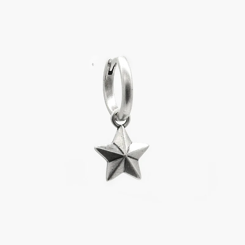 bold chain earrings for edgy looks -Star Sterling Silver Earring