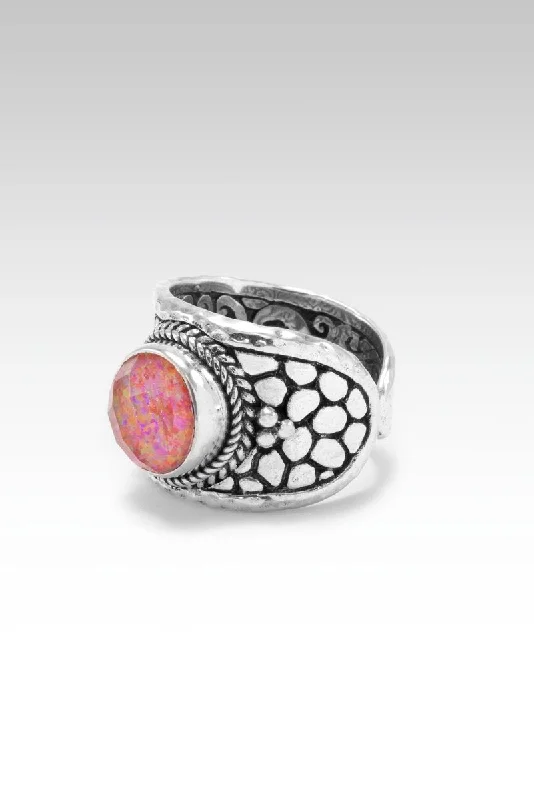 vintage wedding bands for women with gemstones-Create Change Ring™ in Alizarin Crimson Simulated Opal Quartz Doublet