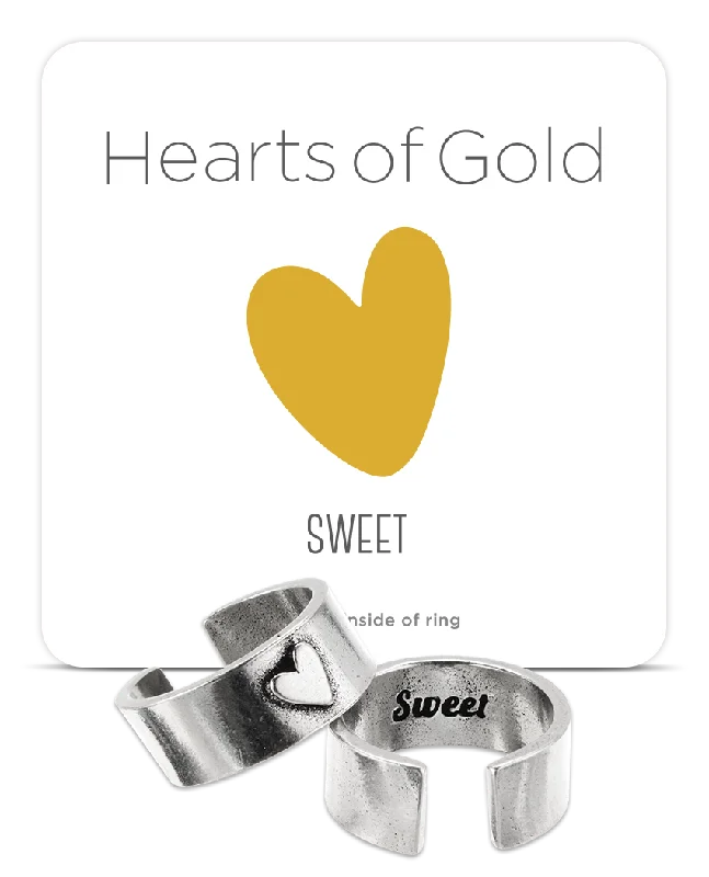 engagement rings for him with diamonds-"Hearts of Gold" SWEET Ring