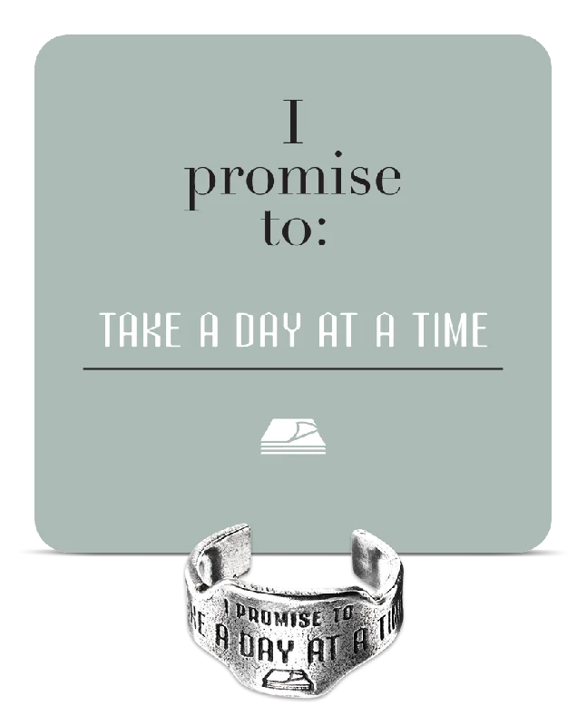 wedding bands for women with rubies-Take A Day At A Time Promise Ring